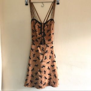 Cross Back Horse Print Dress